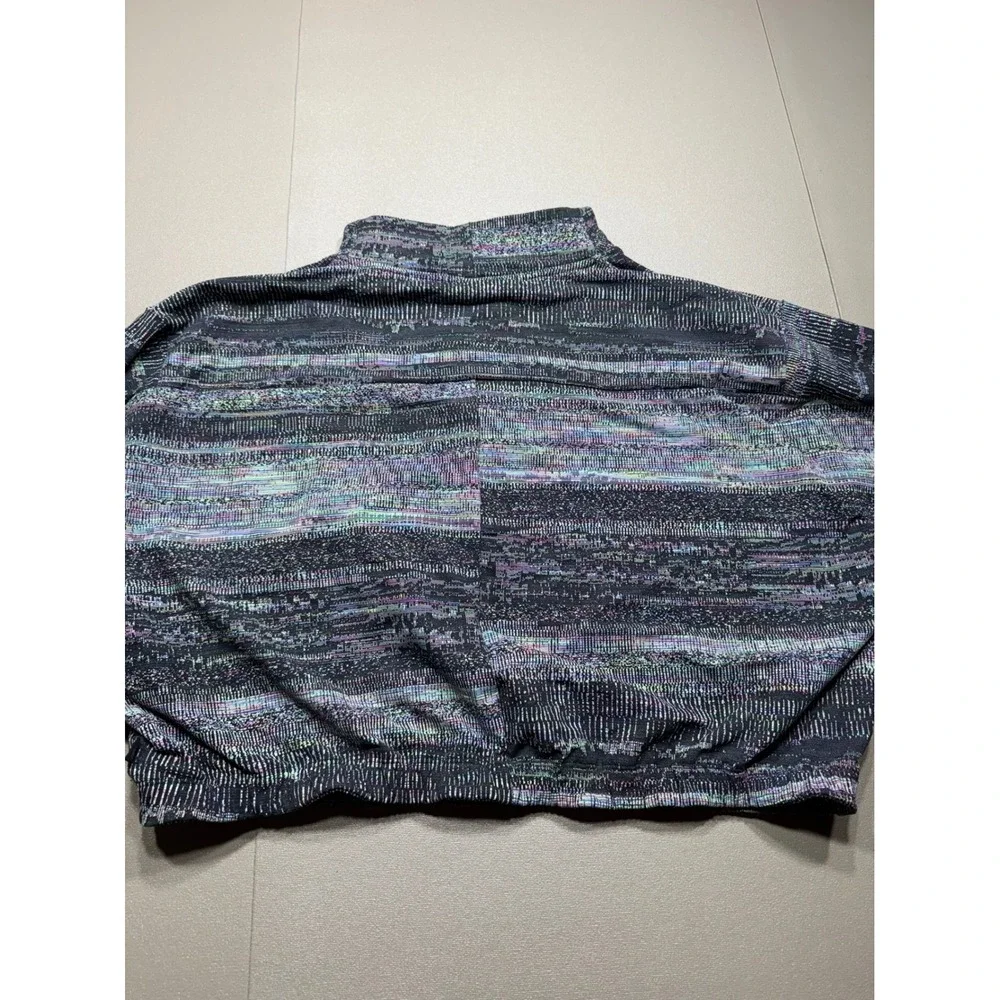 Lululemon Multicolor Glitch Pattern Cropped Quarter Zip Pullover Top